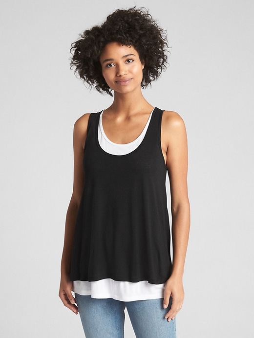 Image number 1 showing, Maternity Double-Layer Nursing Tank Top
