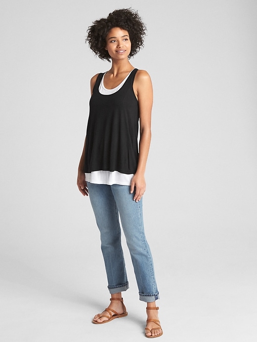 Image number 3 showing, Maternity Double-Layer Nursing Tank Top