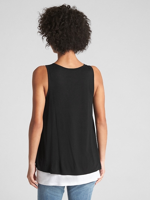 Image number 2 showing, Maternity Double-Layer Nursing Tank Top