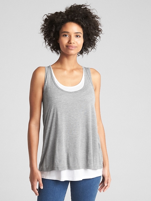 Image number 5 showing, Maternity Double-Layer Nursing Tank Top
