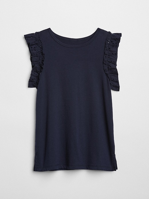 View large product image 1 of 1. Eyelet Ruffle Tank Top