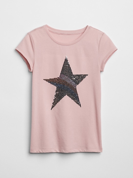 2 of 8 showing, with the color pink standard of product Flippy Sequin Graphic T-Shirt