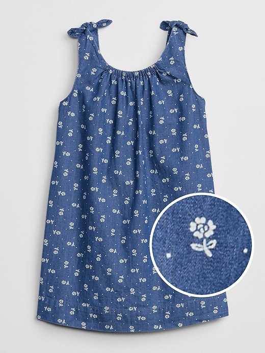 Image number 1 showing, Chambray Floral Tie Tank Dress