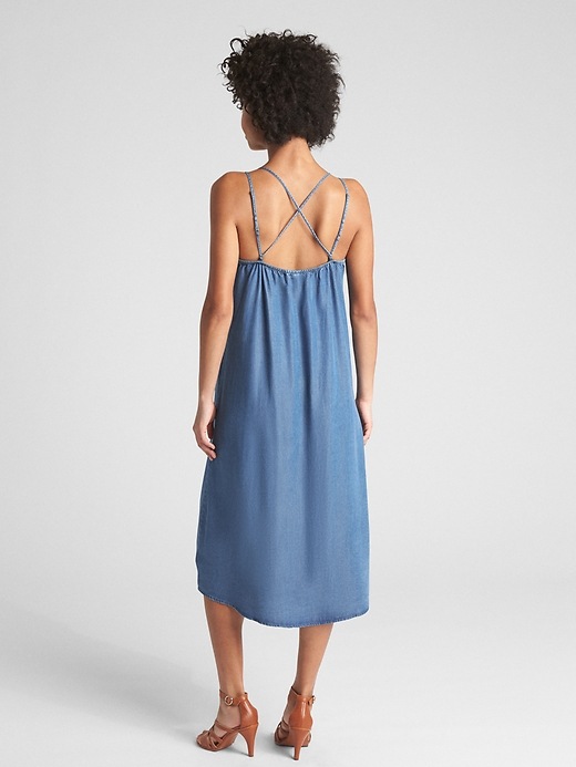 Image number 2 showing, Strappy Cami Midi Dress in TENCEL&#153