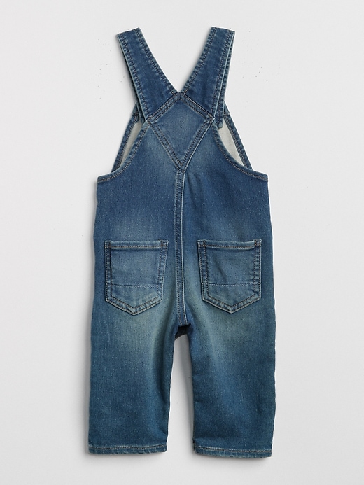 2 of 8 showing, with the color medium wash of product Baby Softest Denim Overalls