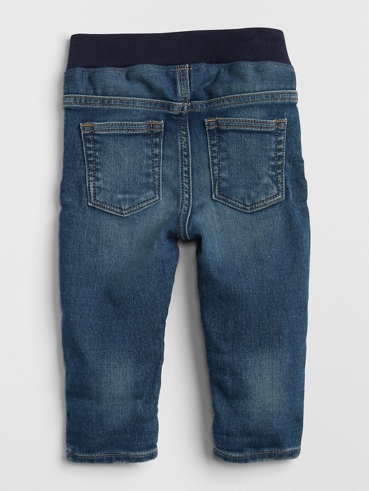 2 of 8 showing, with the color dark wash of product Baby Pull-On Slim Fit Jeans