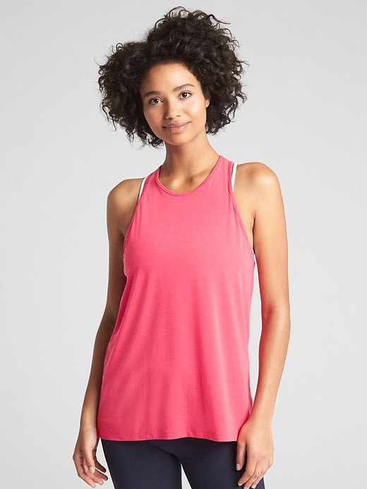 View large product image 1 of 1. GapFit Breathe Twist Back Tank Top