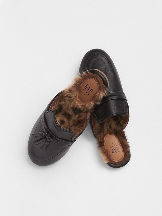 Image number 2 showing, Kids Faux-Fur Tassel Mules