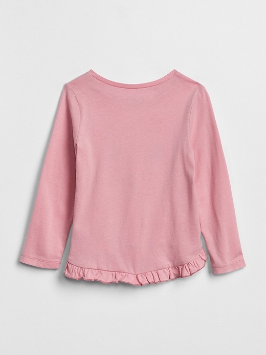 Image number 2 showing, Ruffle Graphic Long Sleeve T-Shirt