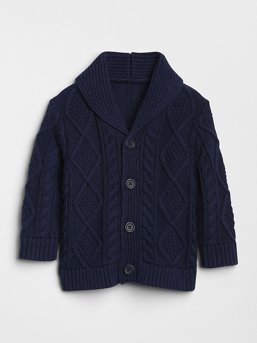 Mens Cable Knit Cardigan Sweater Shawl Collar Loose Fit Long
