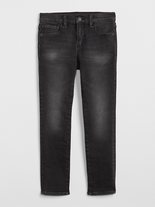 1 of 8 showing, with the color black wash of product Kids Skinny Fit Jeans with Stretch