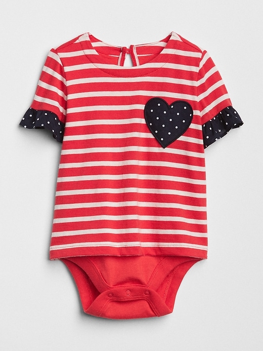 1 of 8 showing, with the color hula red of product Print Heart Body Double