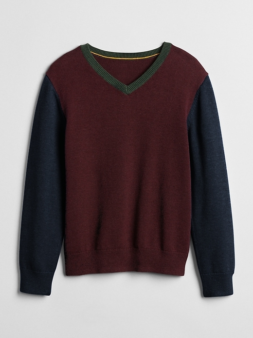 View large product image 1 of 1. Kids Uniform V-Neck Sweater