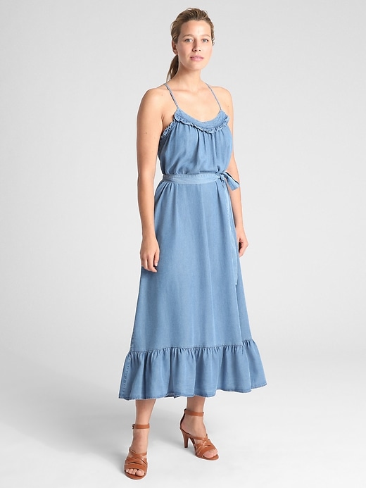 Image number 1 showing, Ruffle Cami Maxi Dress in TENCEL&#153