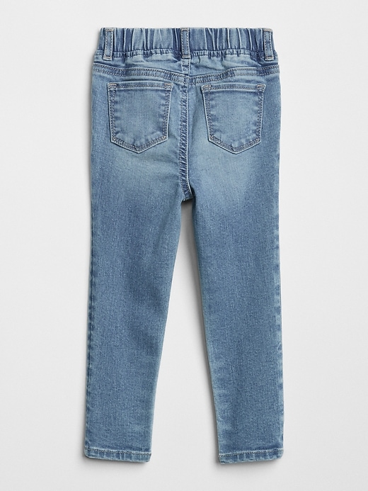 2 of 8 showing, with the color light indigo of product Toddler Destructed Jeggings with Stretch