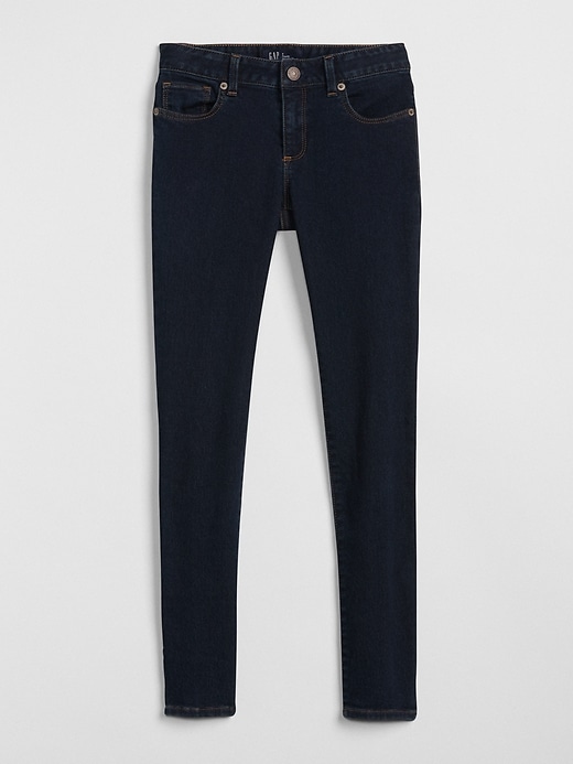 1 of 8 showing, with the color dark indigo of product Kids Super Skinny Jeans with Washwell™