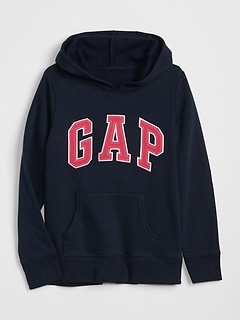 logo hoodie sweatshirt in fleece gap