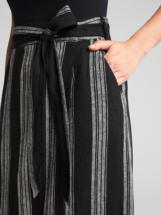 Image number 5 showing, Wrap Tie-Belt Stripe Midi Skirt