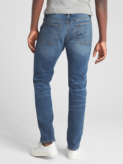 2 of 8 showing, with the color light indigo of product Wearlight Slim Jeans with GapFlex