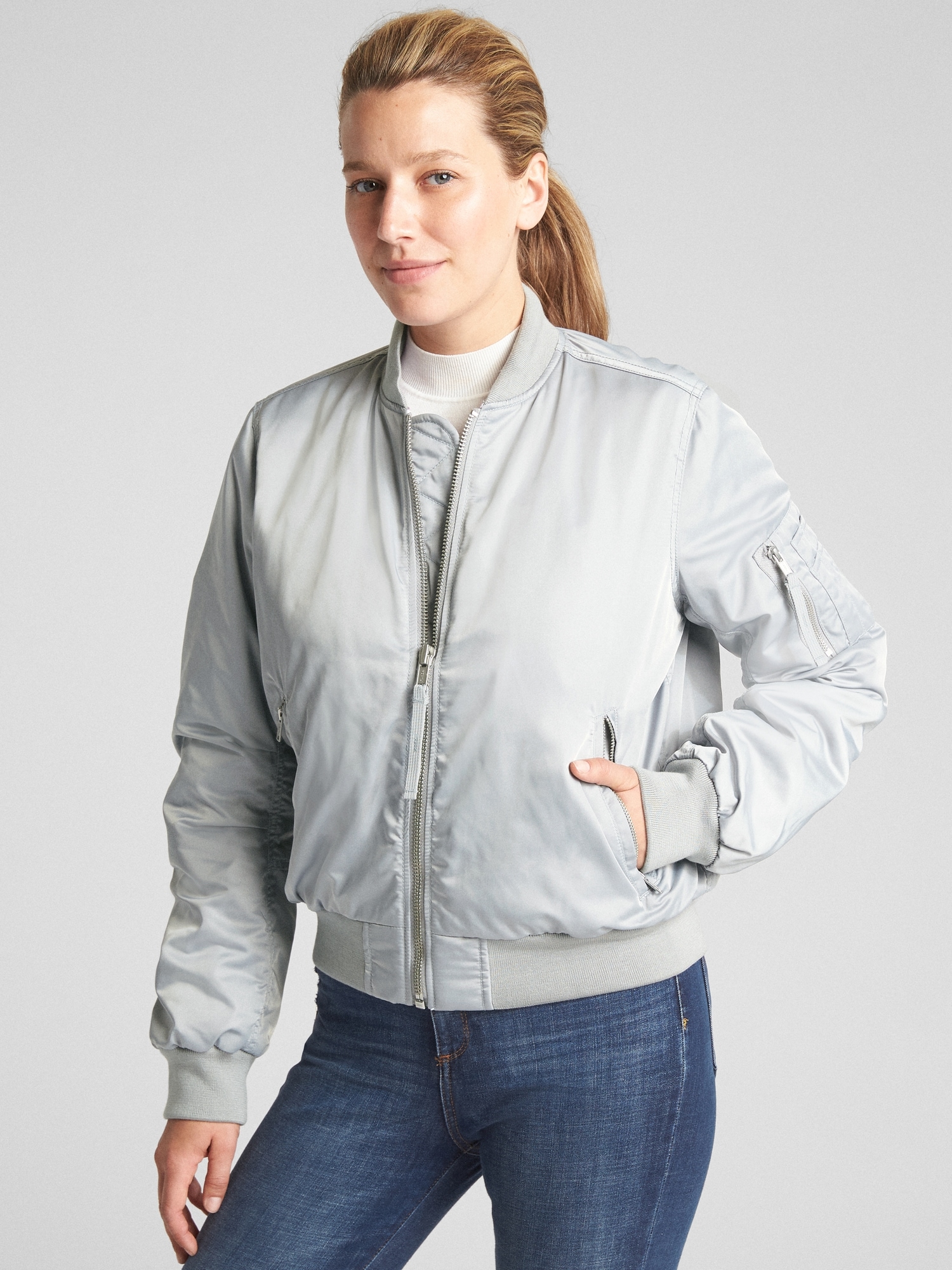 Gap bomber best sale jacket womens