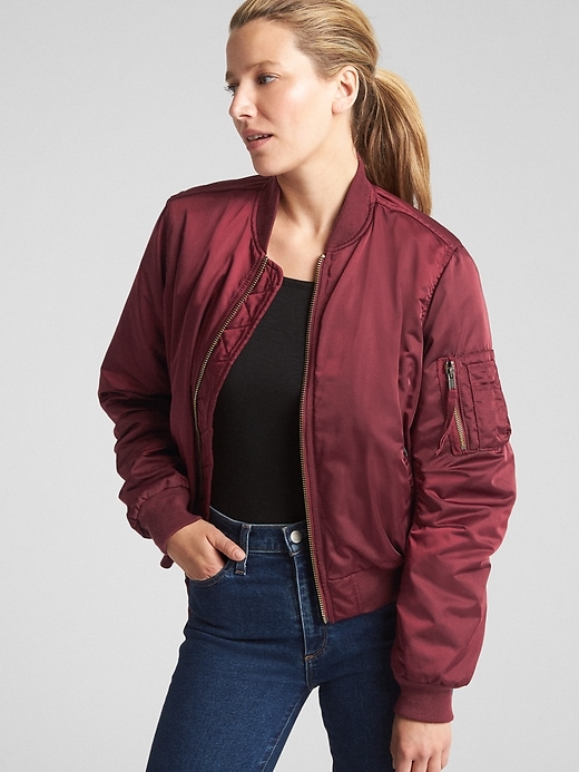 Alpha Industries MA-1 Burgundy Men's Bomber Jacket Casual