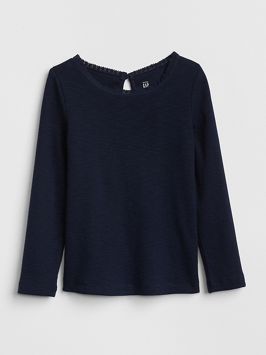 Image number 4 showing, Lace Trim Long Sleeve T-Shirt