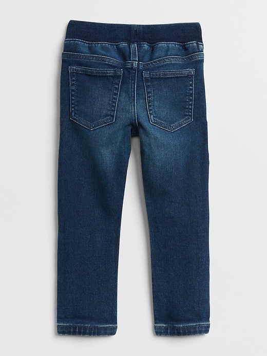 2 of 8 showing, with the color medium wash of product Toddler Pull-On Denim Jogger with Washwell™