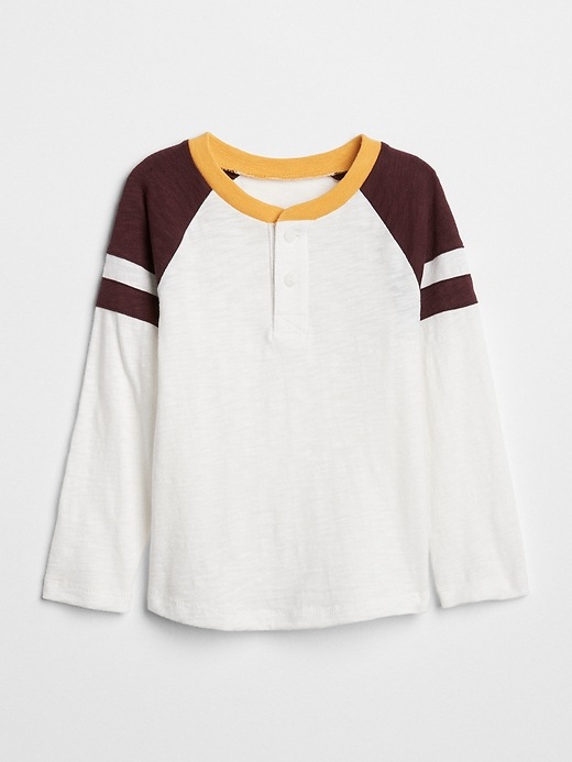 View large product image 1 of 3. Rugby Stripe Henley T-Shirt