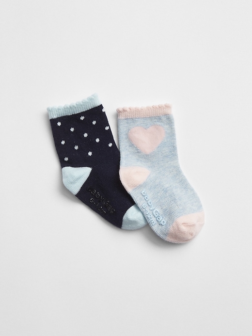 View large product image 1 of 1. Graphic Picot Crew Socks (2-Pack)