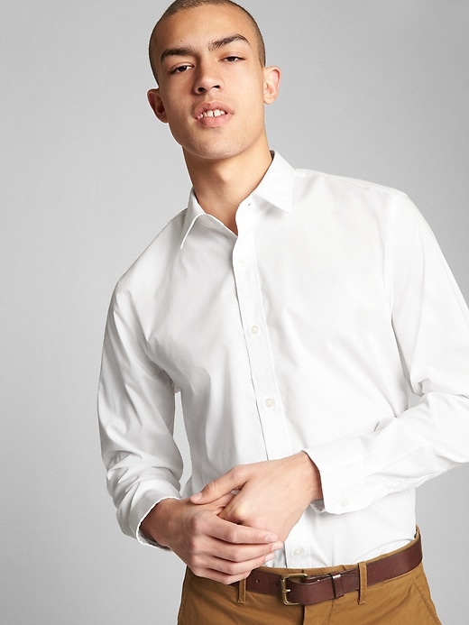 1 of 8 showing, with the color white of product Non-Iron Shirt