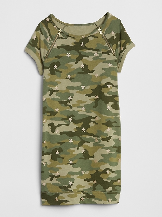 Image number 1 showing, Camo Zip T-Shirt Dress