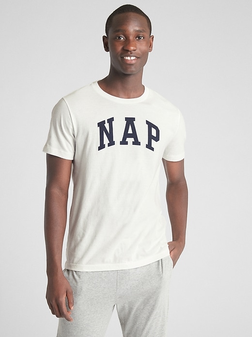 1 of 8 showing, with the color live fast nap hard of product Slogan Crewneck T-Shirt