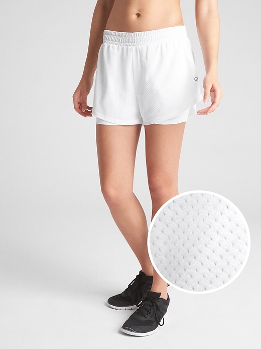 Image number 7 showing, GapFit 5" Perforated Double-Layer Shorts