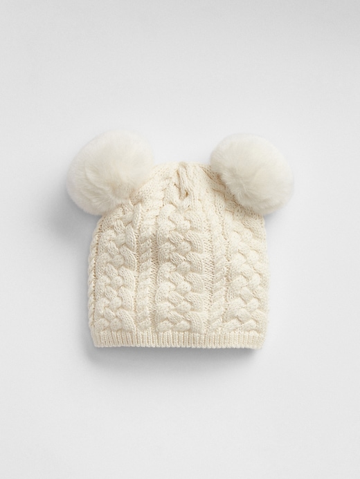 1 of 8 showing, with the color ivory frost of product Cable-Knit Beanie