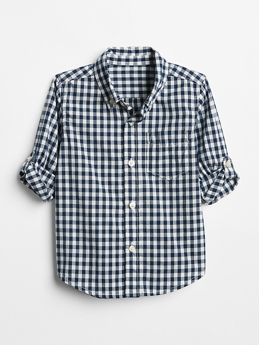 View large product image 1 of 3. Toddler Gingham Convertible Shirt