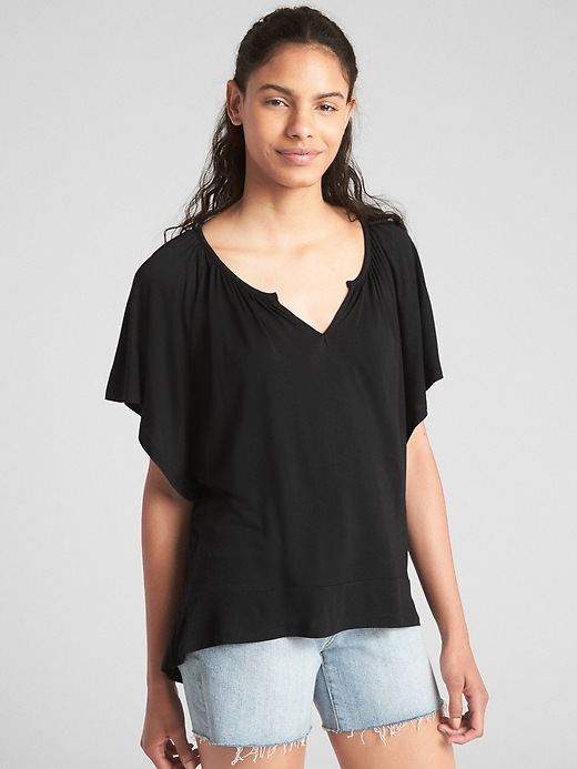 View large product image 1 of 1. Flutter Sleeve Smock Top