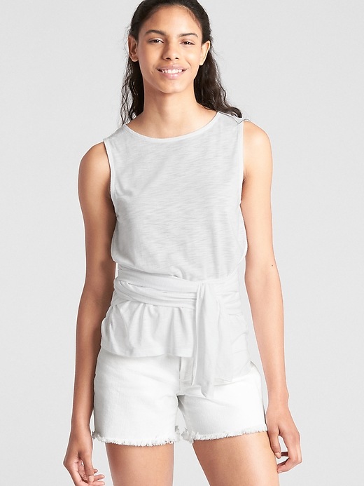 Image number 1 showing, Sleeveless Tie-Waist Top