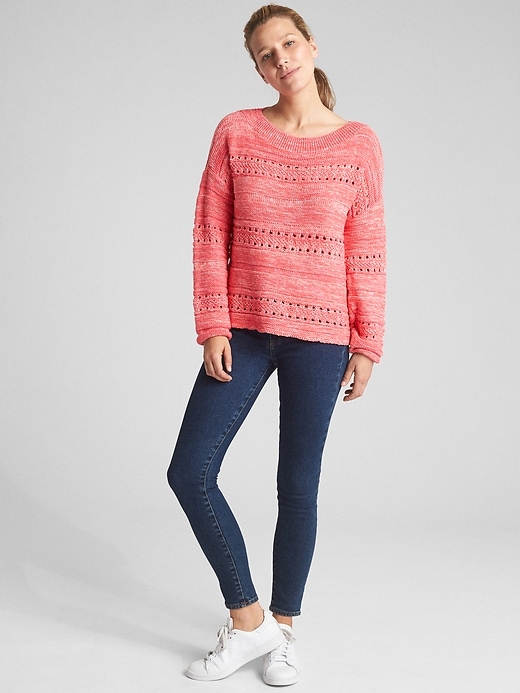 Image number 3 showing, Textured Wide-Neck Pullover Sweater