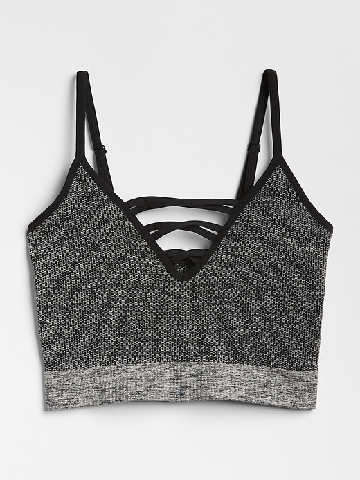 Image number 6 showing, GapFit Seamless Low-Impact Strappy Sports Bra