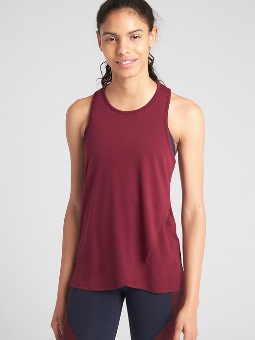 View large product image 1 of 1. GapFit Tulip-Front Tank Top