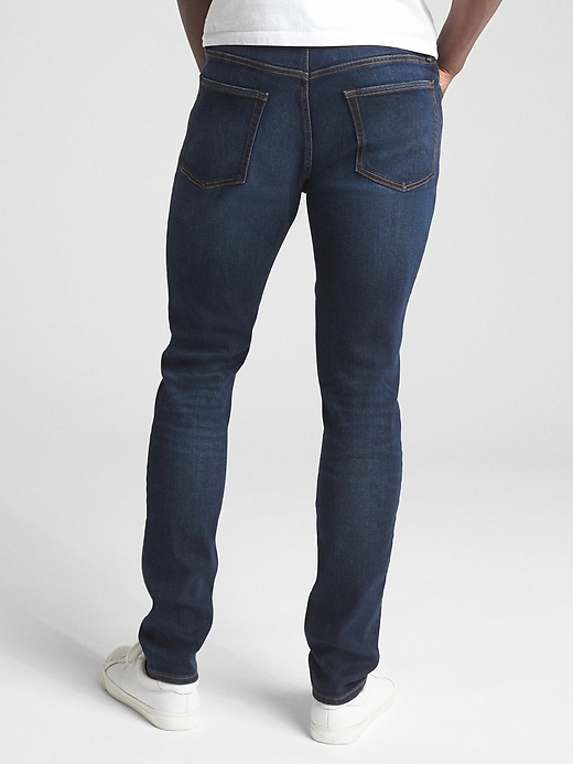 2 of 8 showing, with the color worn dark of product Soft Wear Skinny Jeans with GapFlex