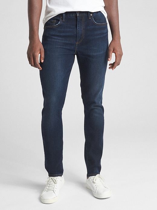 1 of 8 showing, with the color worn dark of product Soft Wear Skinny Jeans with GapFlex