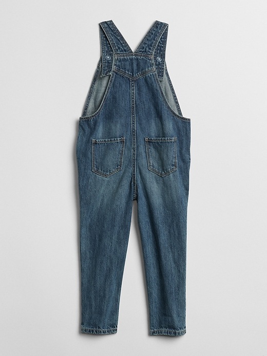 2 of 8 showing, with the color medium indigo of product Denim Overalls