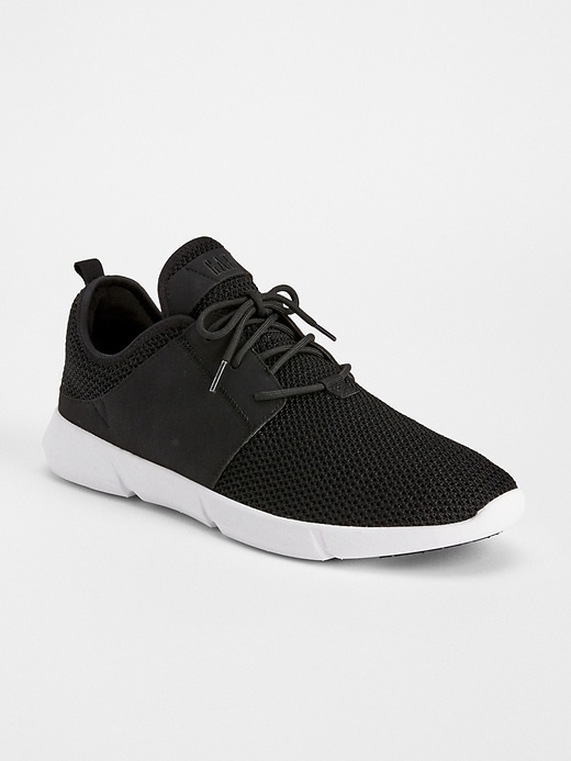 1 of 8 showing, with the color true black of product GapFit Knit Sneaker