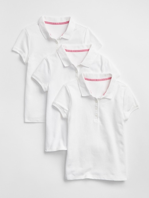 Image number 1 showing, Kids Uniform Short Sleeve Polo Shirt (3-Pack)