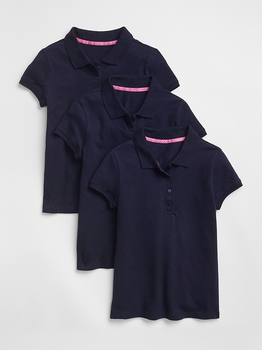 Image number 3 showing, Kids Uniform Short Sleeve Polo Shirt (3-Pack)