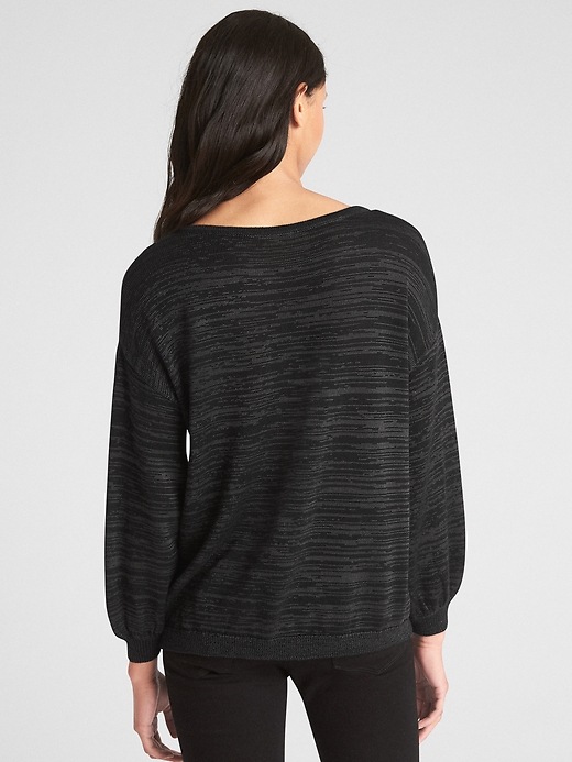 Image number 2 showing, Blouson Sleeve Split-Neck Sweater
