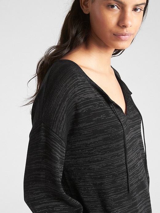 Image number 5 showing, Blouson Sleeve Split-Neck Sweater