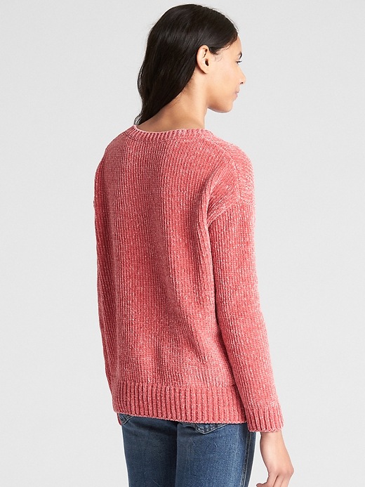 Image number 2 showing, Chenille V-Neck Pullover Sweater