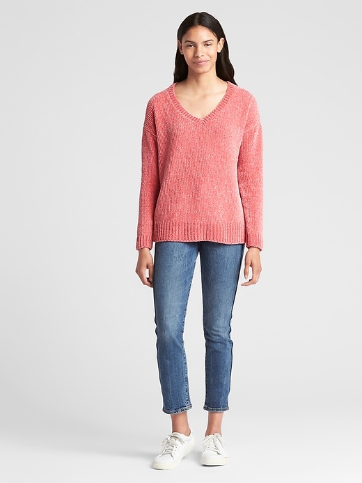 Image number 3 showing, Chenille V-Neck Pullover Sweater